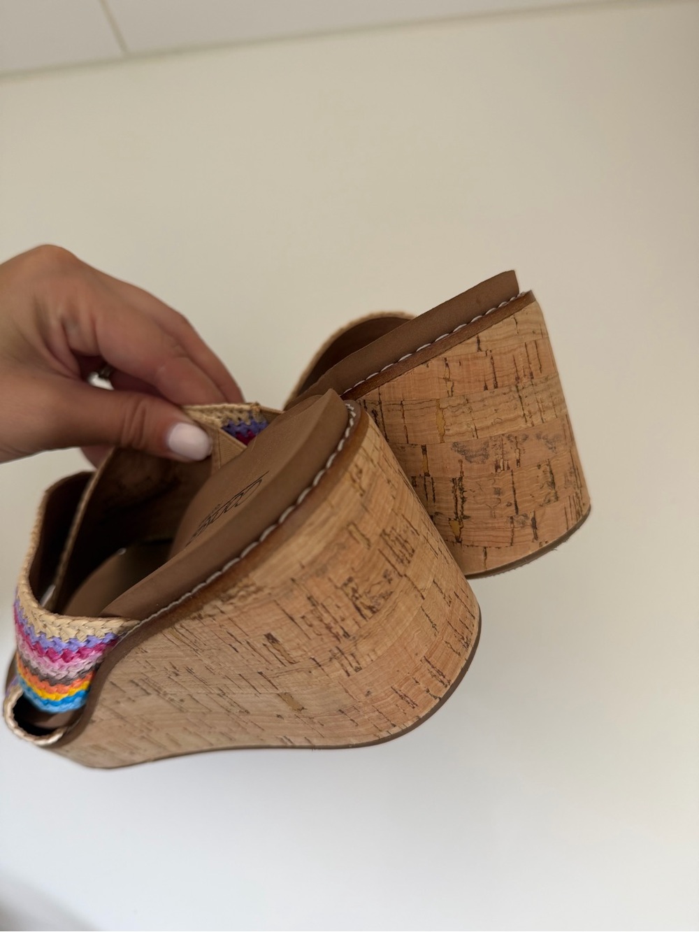 Corkys Peace Out Multicolor Woven Platform Wedges Size 8 - Picture 6 of 7